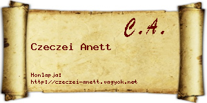 Czeczei Anett névjegykártya